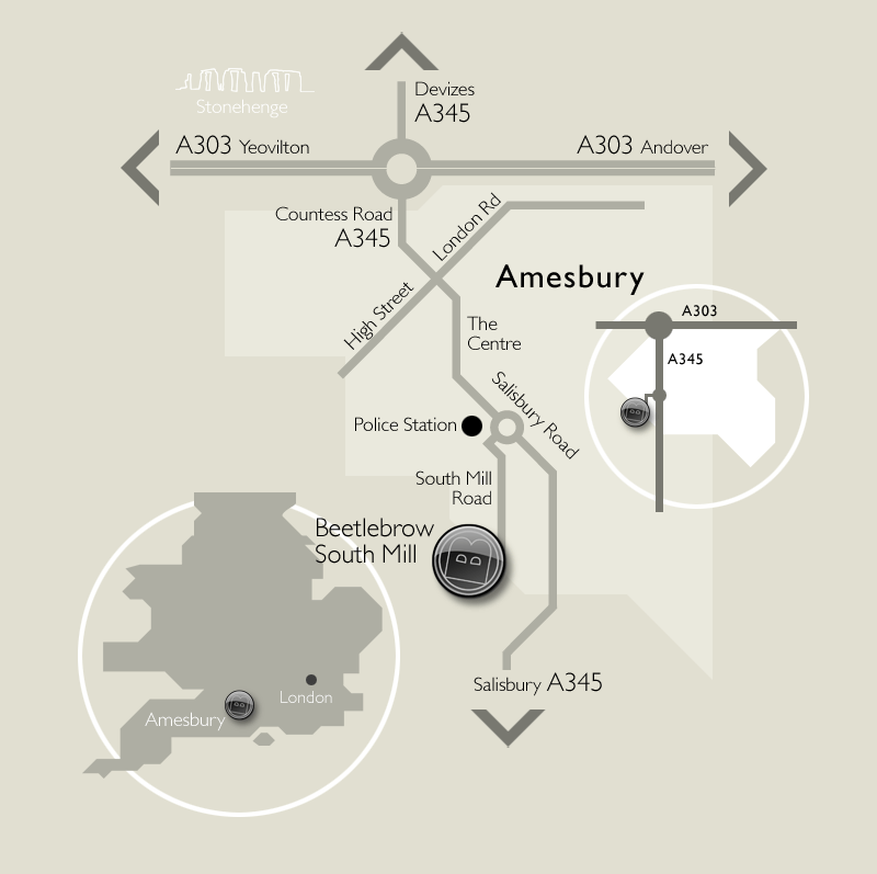 Map showing the location of the office of South Mill Bed and Breakfast